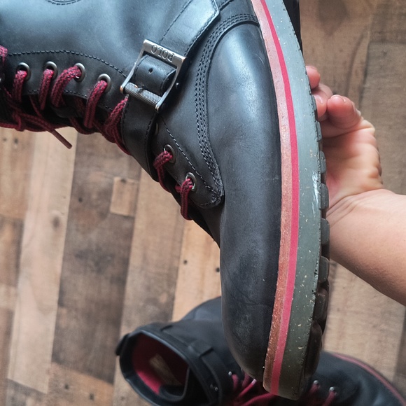 Polo Ralph Lauren Double Strap Leather Maurice Moto Boots Black Sz 12 Men - Picture 17 of 17